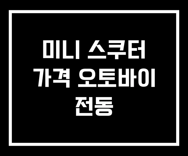미니 스쿠터 가격 오토바이 전동