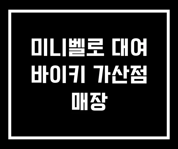 미니벨로 대여 바이키 가산점 매장 미니벨로 대여 바이키 가산점 매장