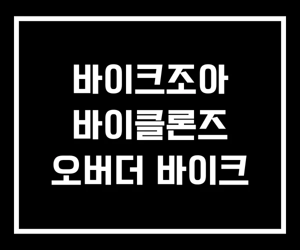 바이크조아 바이클론즈 오버더 바이크 바이크조아 바이클론즈 오버더 바이크