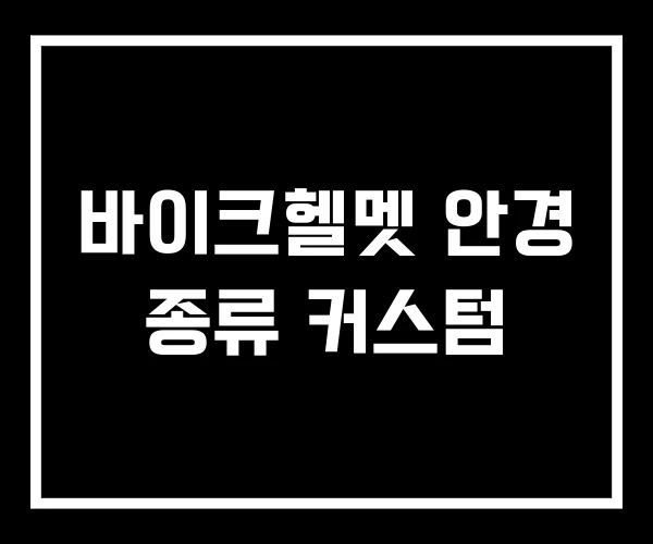 바이크헬멧 안경 종류 커스텀