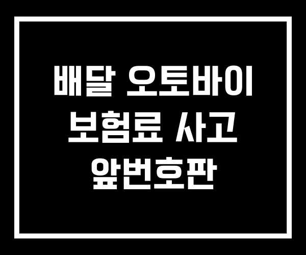 배달 오토바이 보험료 사고 앞번호판 배달 오토바이 보험료 사고 앞번호판