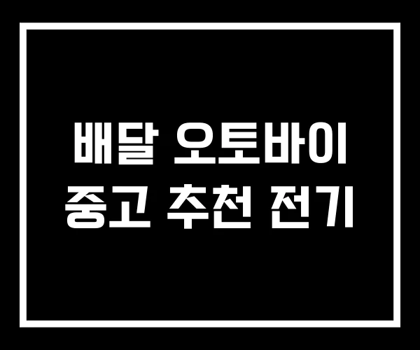 배달 오토바이 중고 추천 전기 배달 오토바이 중고 추천 전기