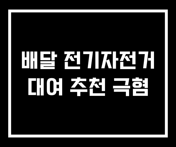 배달 전기자전거 대여 추천 극혐 배달 전기자전거 대여 추천 극혐