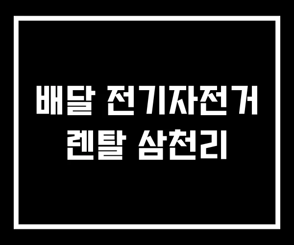 배달 전기자전거 렌탈 삼천리 배달 전기자전거 렌탈 삼천리