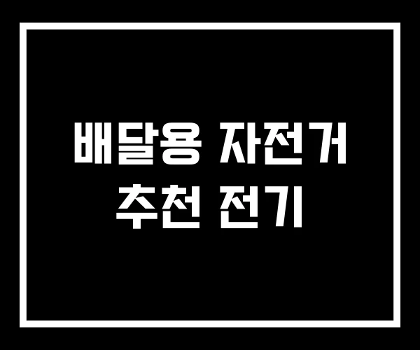 배달용 자전거 추천 전기 배달용 자전거 추천 전기