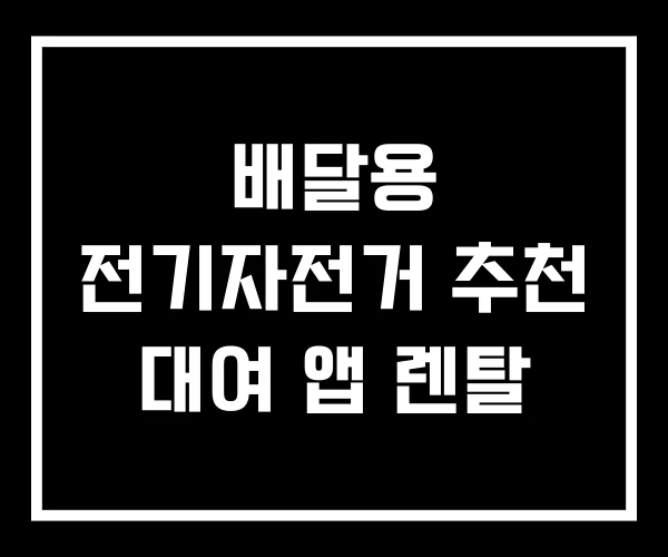 배달용 전기자전거 추천 대여 앱 렌탈 배달용 전기자전거 추천 대여 앱 렌탈