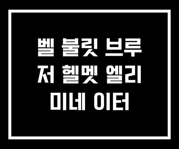 벨 불릿 브루 저 헬멧 엘리 미네 이터