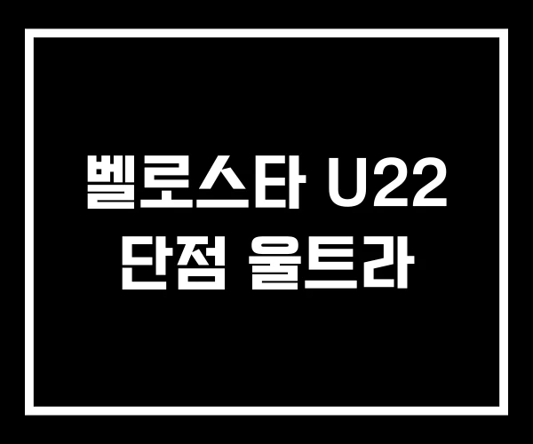 벨로스타 U22 단점 울트라 벨로스타 U22 단점 울트라