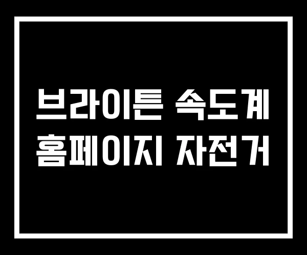브라이튼 속도계 홈페이지 자전거