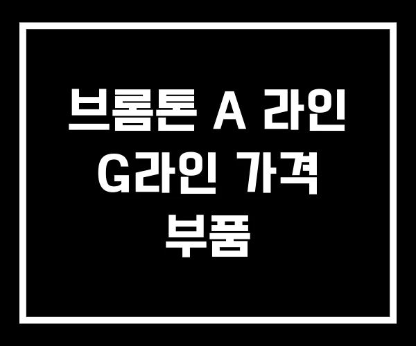 브롬톤 A 라인 G라인 가격 부품