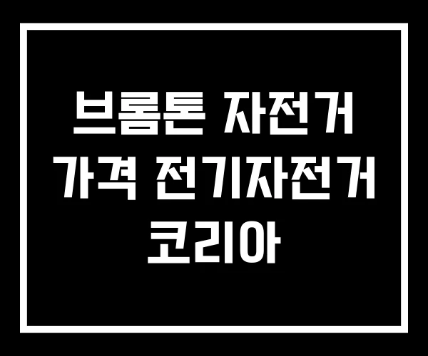 브롬톤 자전거 가격 전기자전거 코리아