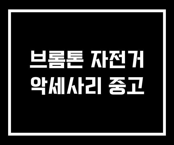 브롬톤 자전거 악세사리 중고