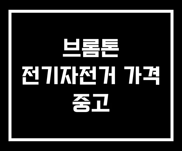 브롬톤 전기자전거 가격 중고