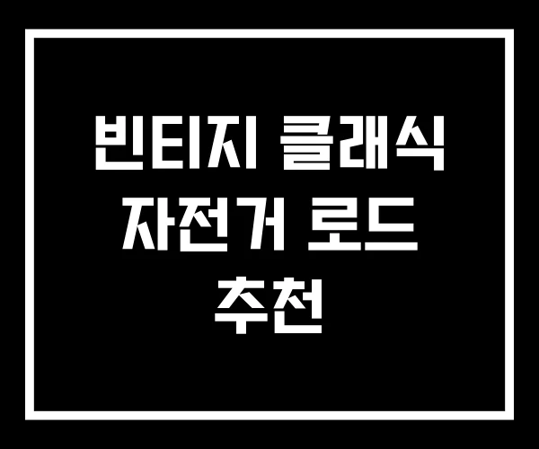 빈티지 클래식 자전거 로드 추천