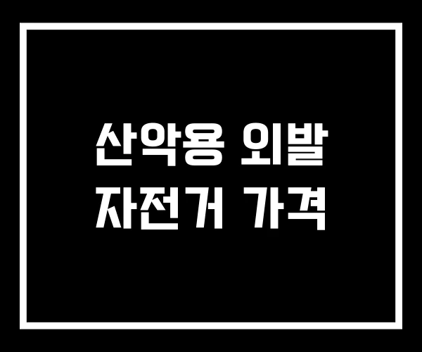 산악용 외발 자전거 가격