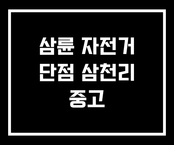 삼륜 자전거 단점 삼천리 중고