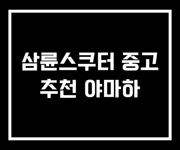 삼륜스쿠터 중고 추천 야마하 삼륜스쿠터 중고 추천 야마하