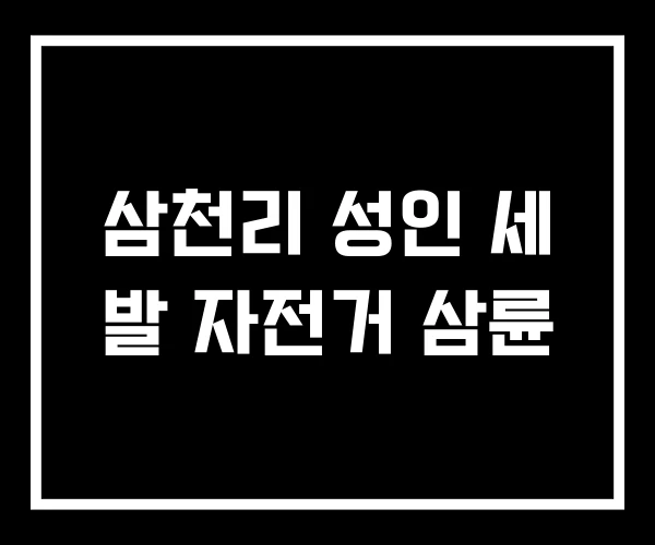 삼천리 성인 세 발 자전거 삼륜