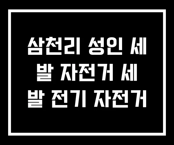 삼천리 성인 세 발 자전거 세 발 전기 자전거