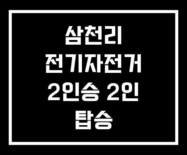 삼천리 전기자전거 2인승 2인 탑승 삼천리 전기자전거 2인승 2인 탑승