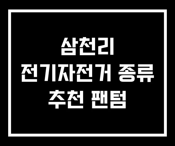 삼천리 전기자전거 종류 추천 팬텀