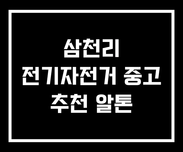 삼천리 전기자전거 중고 추천 알톤 삼천리 전기자전거 중고 추천 알톤