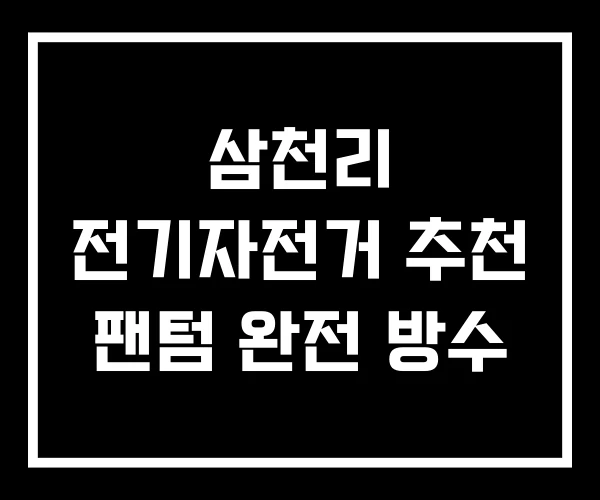 삼천리 전기자전거 추천 팬텀 완전 방수 삼천리 전기자전거 추천 팬텀 완전 방수