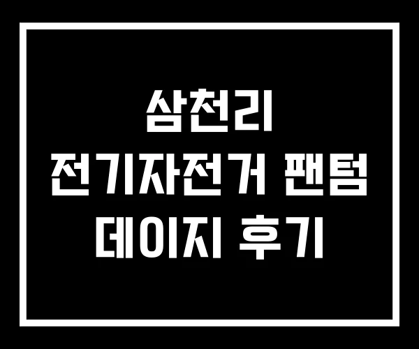 삼천리 전기자전거 팬텀 데이지 후기 삼천리 전기자전거 팬텀 데이지 후기