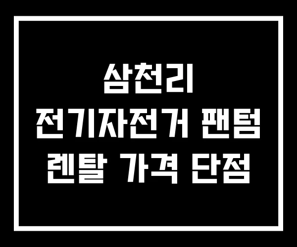 삼천리 전기자전거 팬텀 렌탈 가격 단점 삼천리 전기자전거 팬텀 렌탈 가격 단점