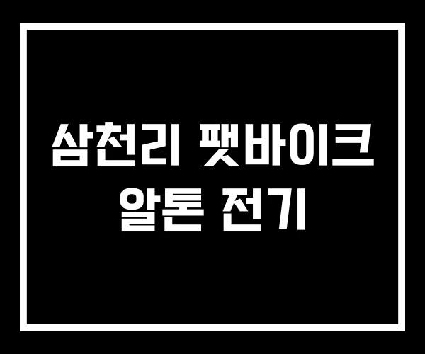 삼천리 팻바이크 알톤 전기