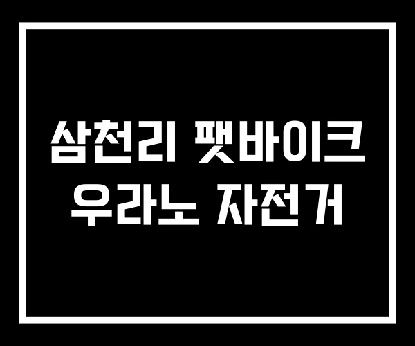 삼천리 팻바이크 우라노 자전거