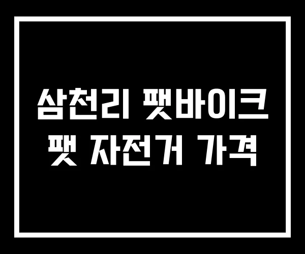 삼천리 팻바이크 팻 자전거 가격 삼천리 팻바이크 팻 자전거 가격