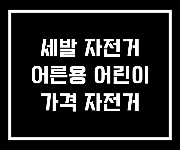 세발 자전거 어른용 어린이 가격 자전거