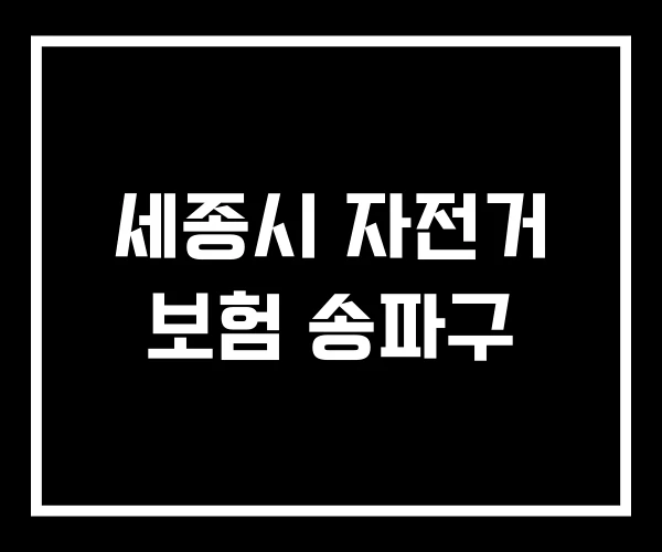 세종시 자전거 보험 송파구