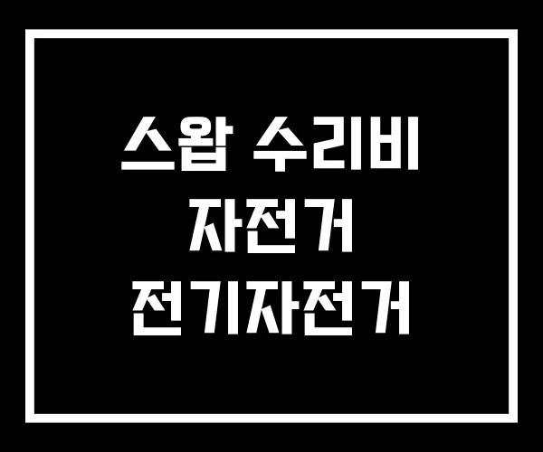 스왑 수리비 자전거 전기자전거