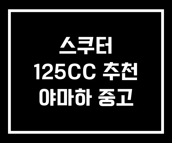 스쿠터 125CC 추천 야마하 중고