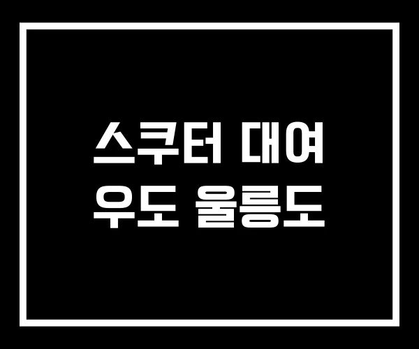 스쿠터 대여 우도 울릉도