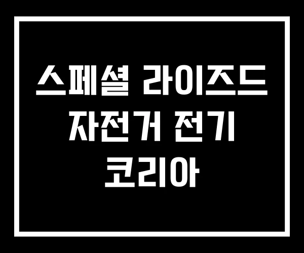 스페셜 라이즈드 자전거 전기 코리아