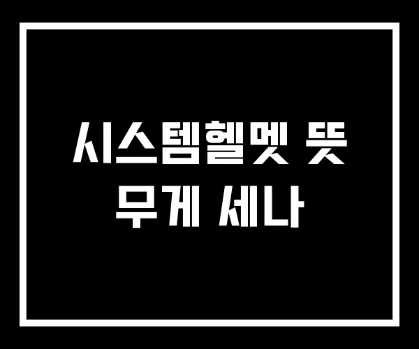 시스템헬멧 뜻 무게 세나 시스템헬멧 뜻 무게 세나