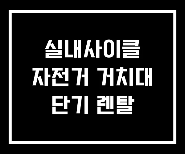 실내사이클 자전거 거치대 단기 렌탈