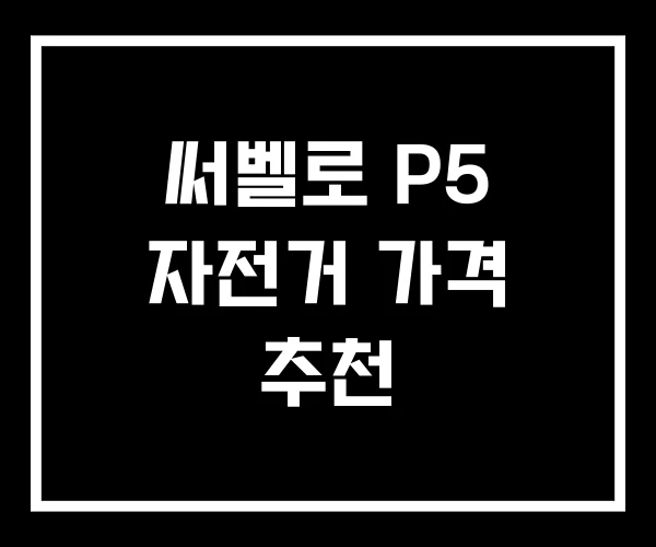 써벨로 P5 자전거 가격 추천 써벨로 P5 자전거 가격 추천
