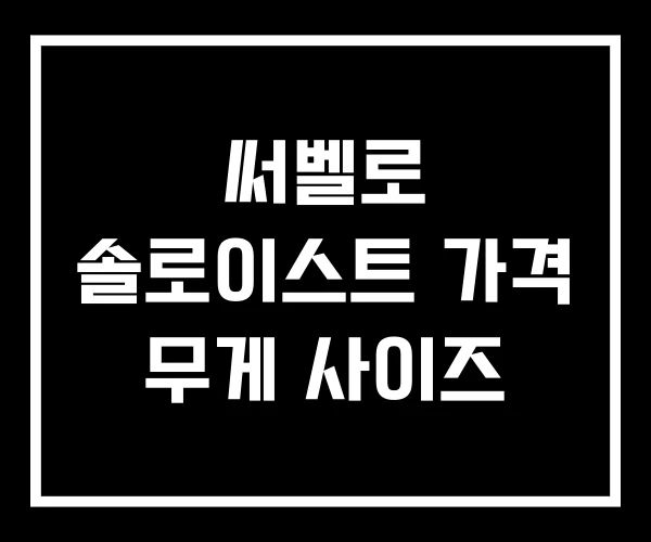 써벨로 솔로이스트 가격 무게 사이즈 써벨로 솔로이스트 가격 무게 사이즈