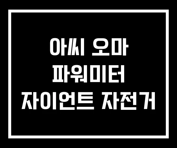 아씨 오마 파워미터 자이언트 자전거