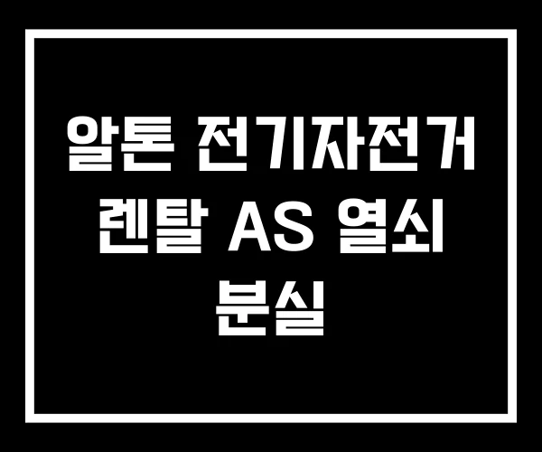 알톤 전기자전거 렌탈 AS 열쇠 분실 알톤 전기자전거 렌탈 AS 열쇠 분실