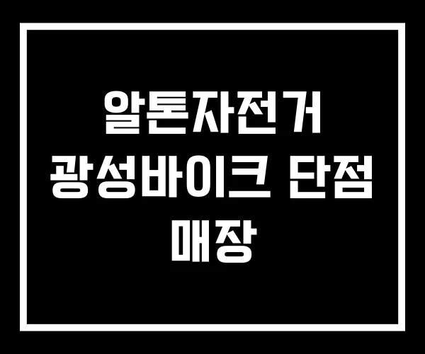 알톤자전거 광성바이크 단점 매장