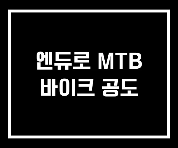 엔듀로 MTB 바이크 공도 엔듀로 MTB 바이크 공도