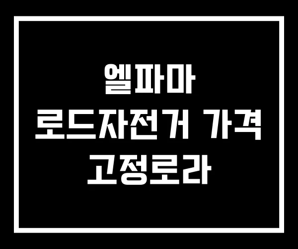 엘파마 로드자전거 가격 고정로라