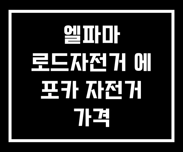 엘파마 로드자전거 에 포카 자전거 가격