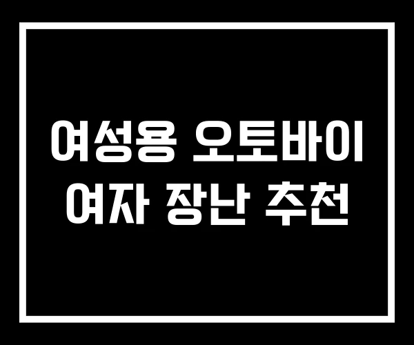 여성용 오토바이 여자 장난 추천