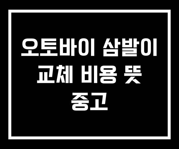 오토바이 삼발이 교체 비용 뜻 중고